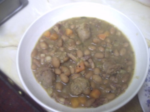 A bowl of bean stew
